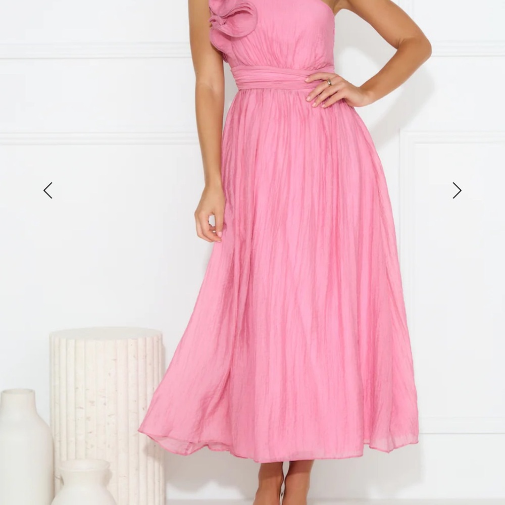 Hello Molly One-Shoulder Pink Dress - Picture 6 of 8